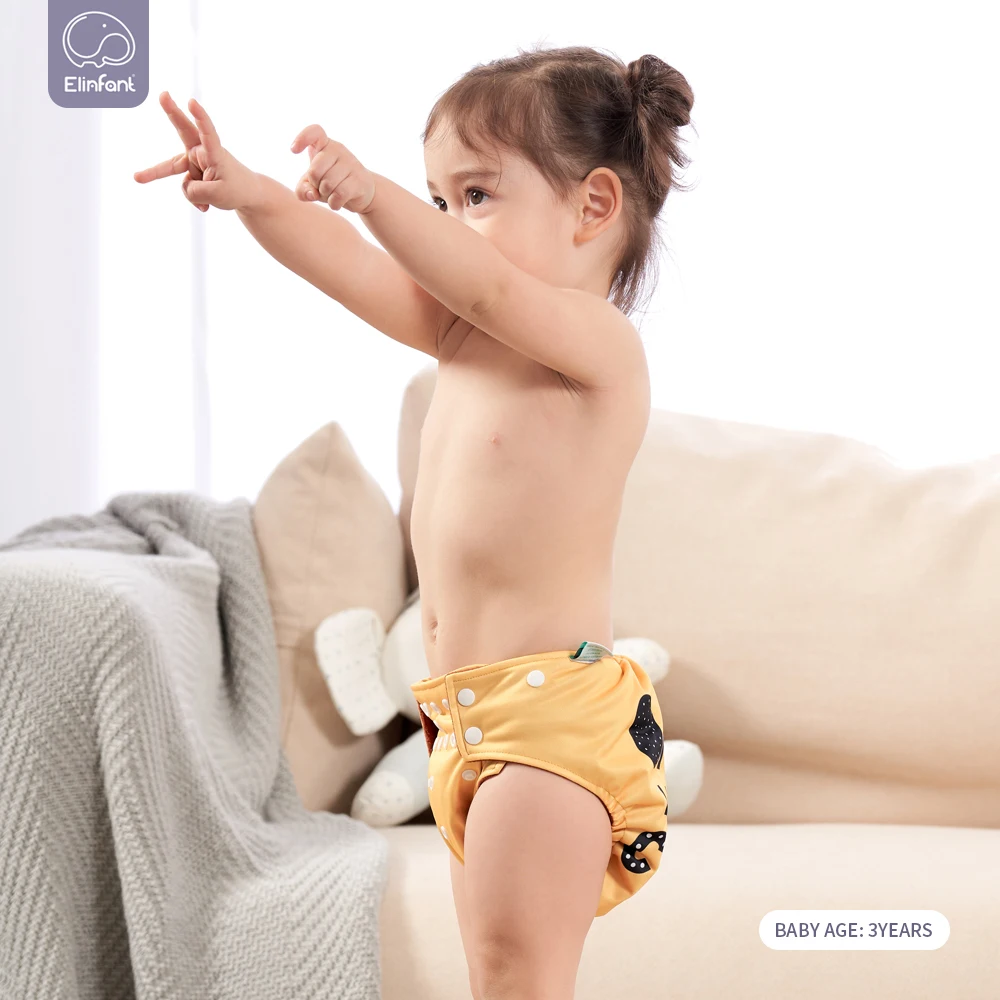 

Elinfant Position Digital Cloth Diaper Eco-friendly washable pocket diaper Reusable coffee fast dry Christmas Baby Nappy