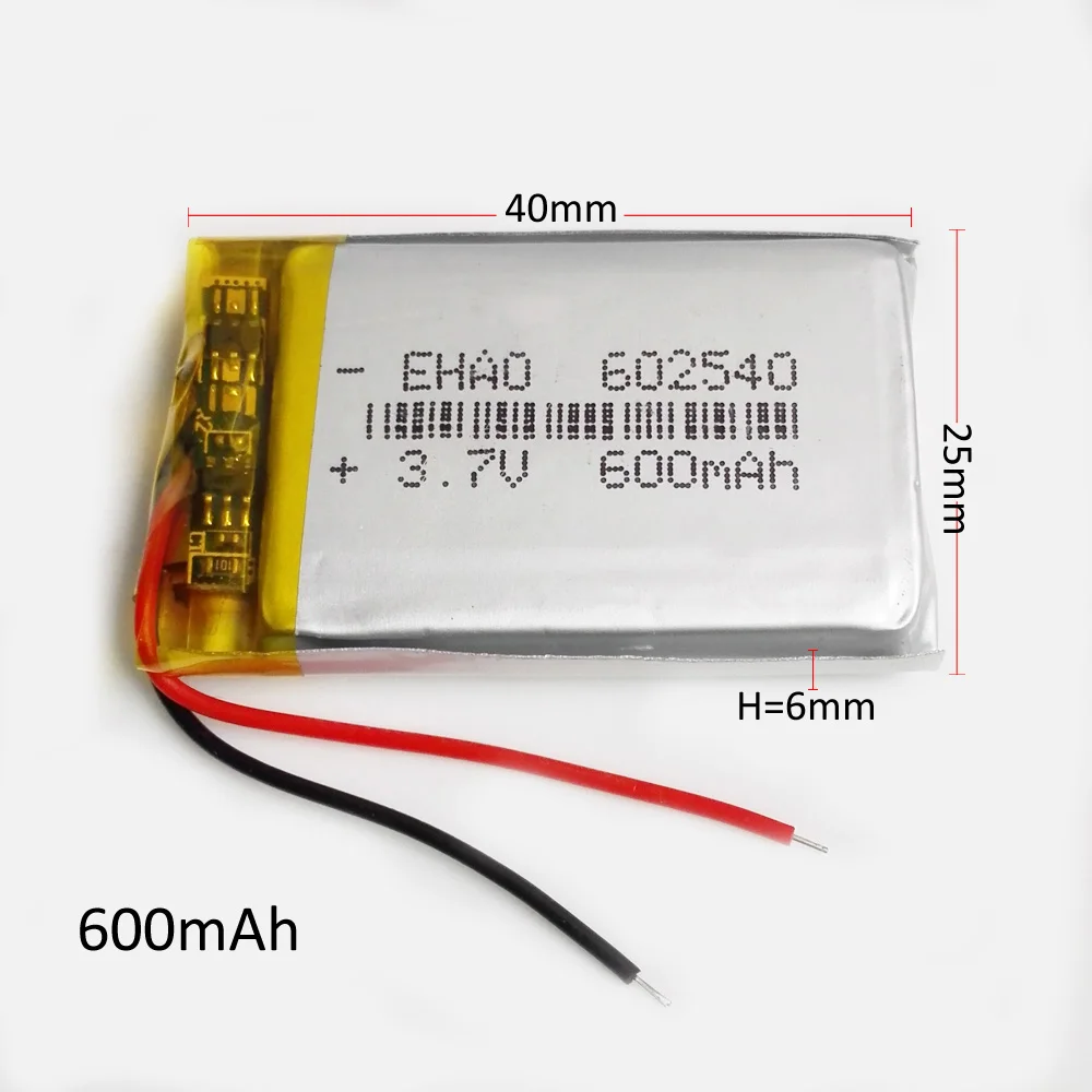 10 шт. 3 7 В 600 мАч липо-полимерная литиевая аккумуляторная батарея 602540 Для MP3 GPS DVD