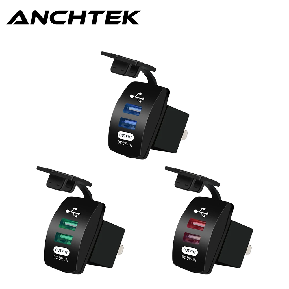 Водонепроницаемый автомобильный адаптер Anchtek Autolader 5 в 3 1 А 12 24 В|Кабели адаптеры и