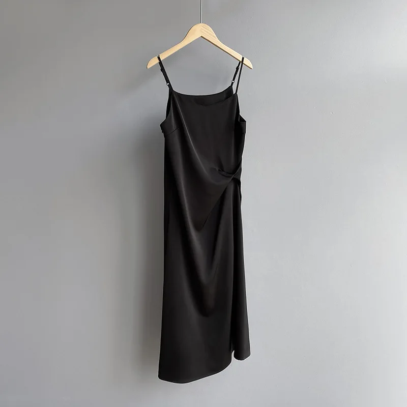 

GASUN sexy party women sling dress female slim waist satin summer long dress