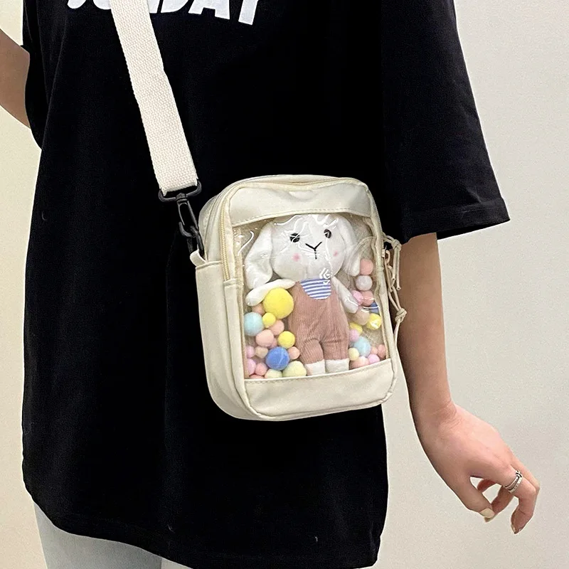 

Japanese Cute Doll Nylon Women Shoulder Messenger Bags Mini Clear Itabag Jk Lolita Anime Cosplay Crossbody Bags Lady Purse