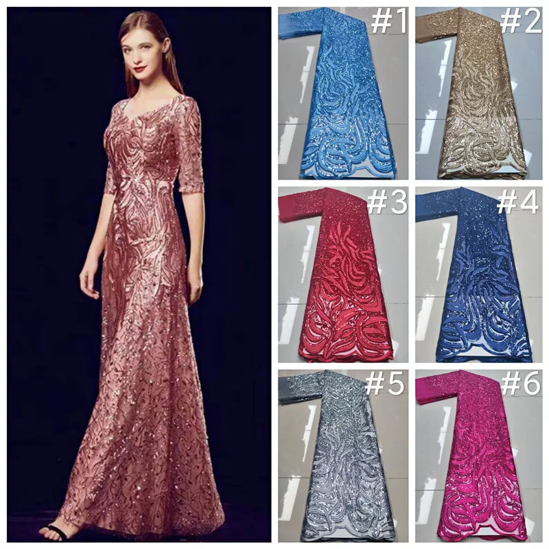 

Фиолетовый Новое поступление блестки кружева ткани африканская кружевная ткань Высокое качество нигерийские кружева с блестками ткань дл...