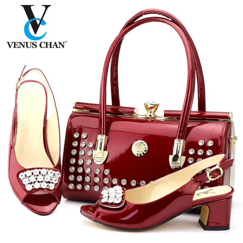 

New Fashion Italian Women Wedding Pumps with Purse Italian Shoes with Matching Bags Sales In Women Matching Shoes and Bag Set