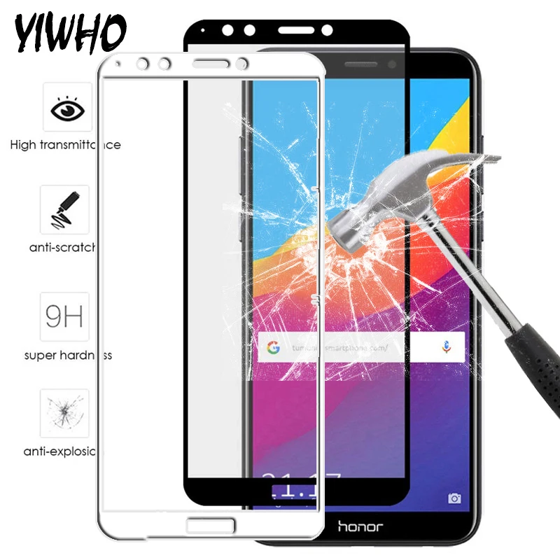 Стекло на Honor 7c для Huawei Honor 7A Pro AUM-AL29 7 A 5,4" 7C AUM-L41 5,7" 7C Pro защита экрана полное покрытие