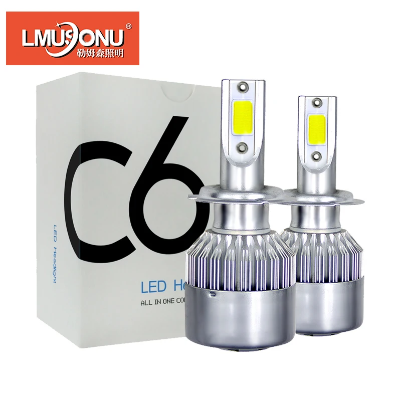 

LMUSONU C6 COB H1 H3 H7 H11 HB3 HB4 светильник фара H4 светодиодный светильник фара 9004 9007 H13 дальний/ближний свет 6500K Автомобильная фара Стайлинг лампа S
