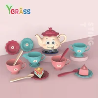 kids simulation water sound tea cup set furniture toys cake food girl play house afternoon early education kitchen teapot toy