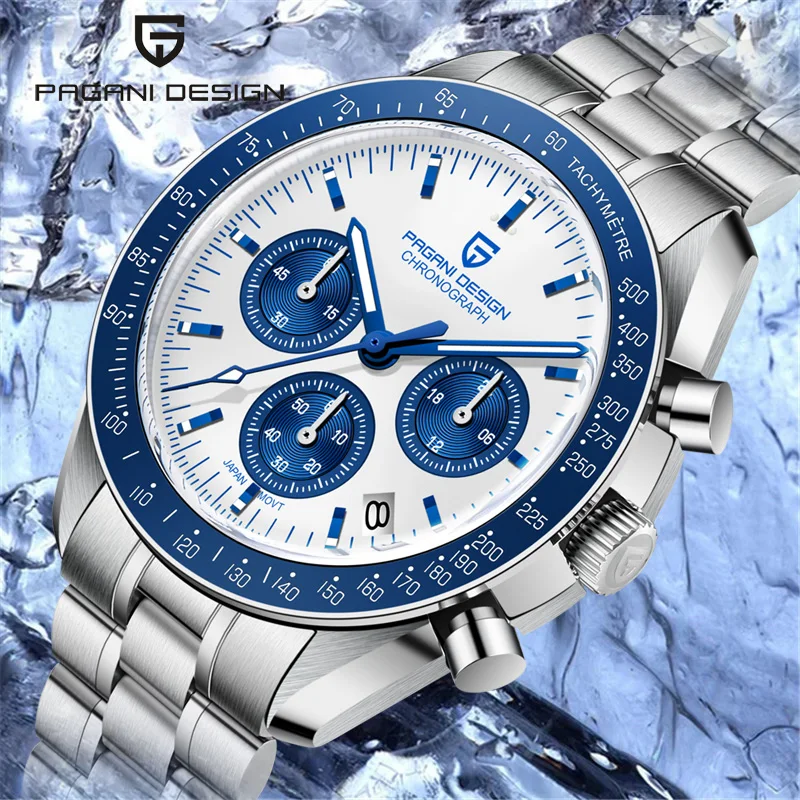 

2021 New PAGANI DESIGN Top Luxury Sapphire Men's Quartz Watches Japan VK63 Movement Automatic Date Men Chronograph For Men Gift