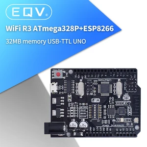 Контроллер NodeMCU WeMos ESP8266, UNO R3 + WiFi ATmega328P + ESP8266 (32 Мб памяти) USB-TTL CH340G для Arduino Uno
