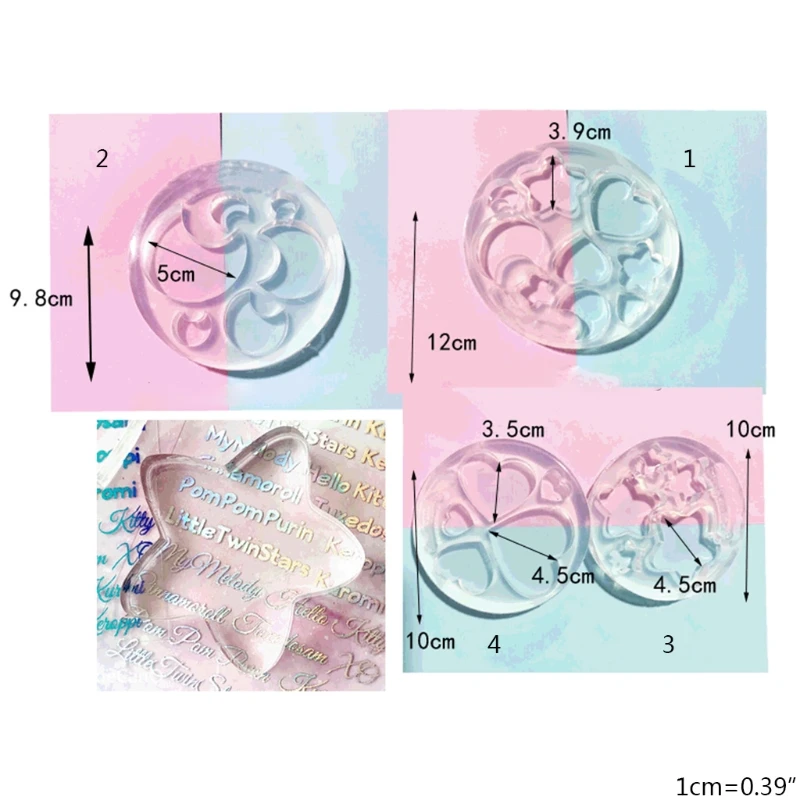 

Crystal Epoxy Resin Mold Love Heart Five-pointed Star Moon Shape Keychain Mould