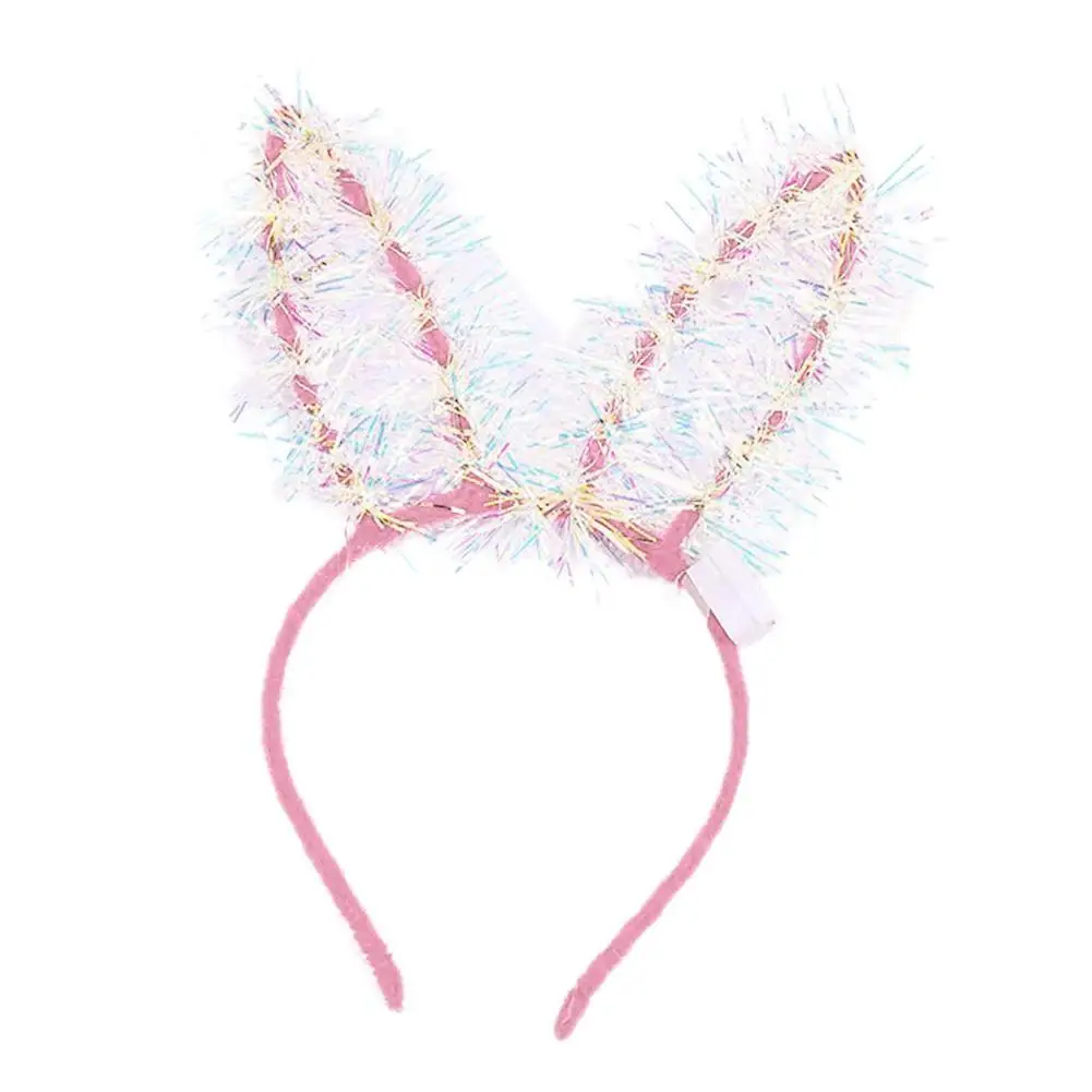 

Lengthened Golden Silk Rabbit Cat Ears Headband with LED Light Christmas Decor