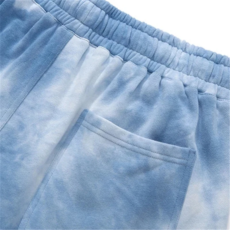 

Rainbowtouches 2021 New Summer Men Shorts Tie Dye Cotton Sweat Shorts Hip Hop Tidal Current Fashionable Joker Casual Shorts Men