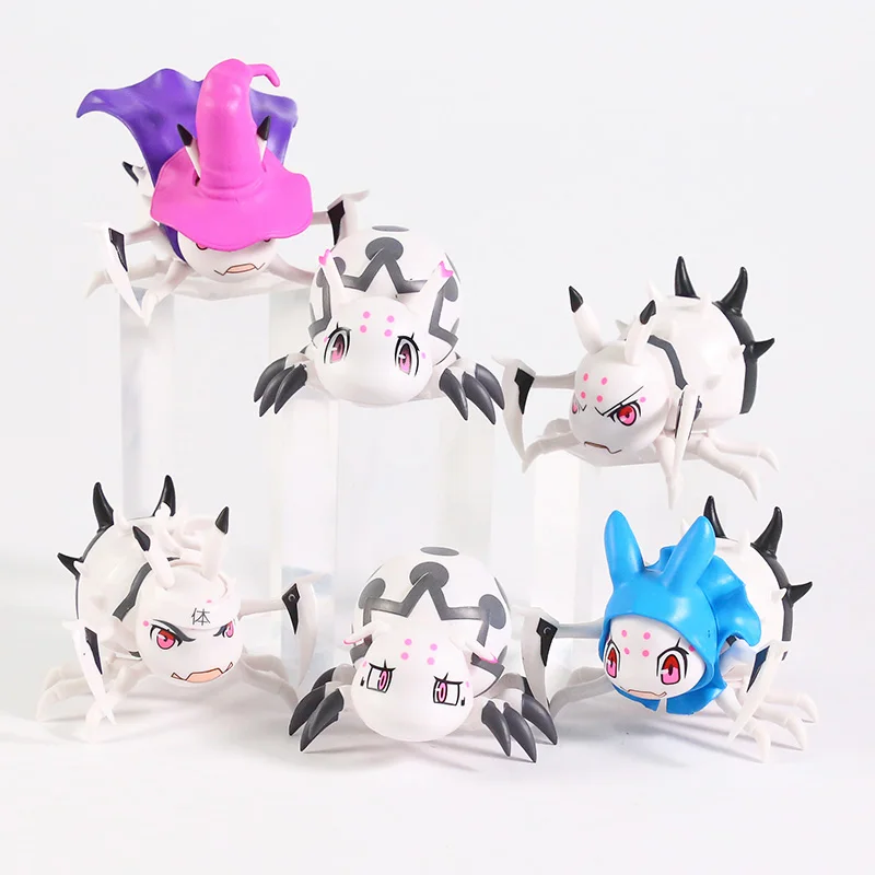 

6pcs set Anime So Im a Spider So What Kawaii Anime Cartoon PVC Action Cute Q version Figures Model Toys Doll Gift Ariel Decorate