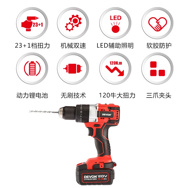 DEVON электроинструменты 5282 промышленный класс многофункциональная Ударная дрель