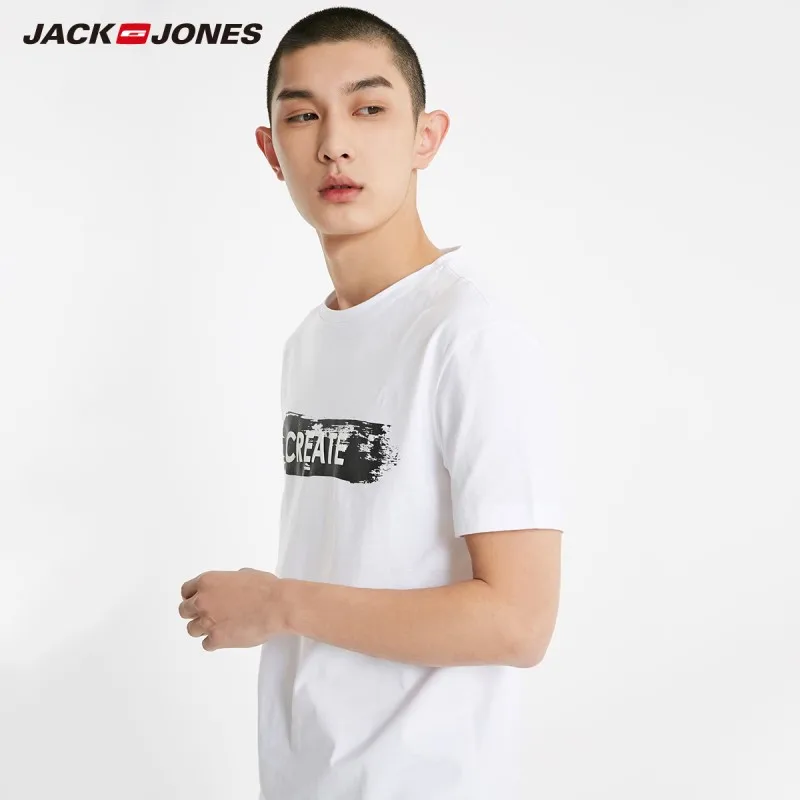 Мужская футболка с короткими рукавами JackJones 3D принт буквенным принтом одежда