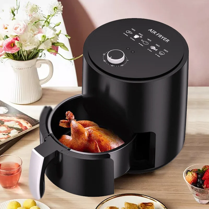 

1200W 3.2L Health Fryer Cooker Knob Air Fryer Airfryer Oil Free Multi function Home Chicken Fryer French fries Frying Pot EU