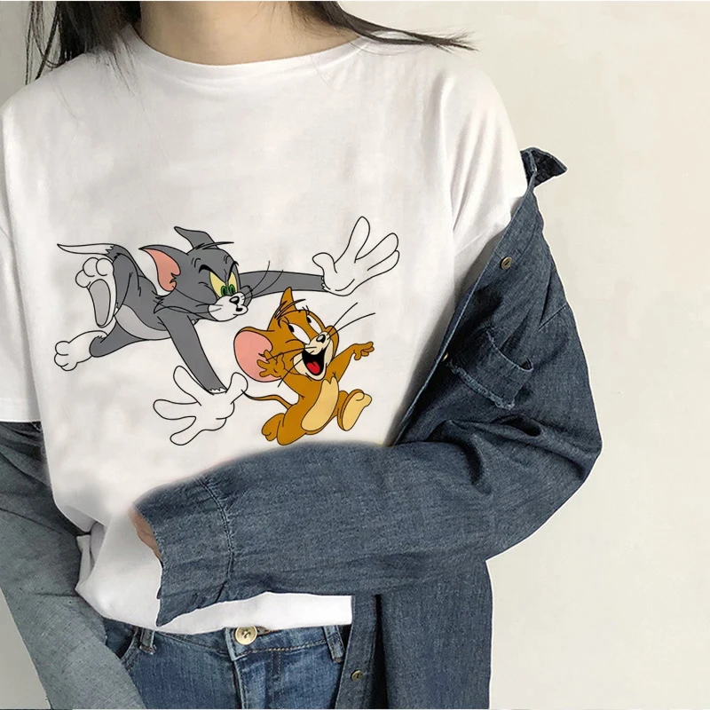 Забавная футболка с рисунком кота Тома мышки Джерри новая модная повседневная
