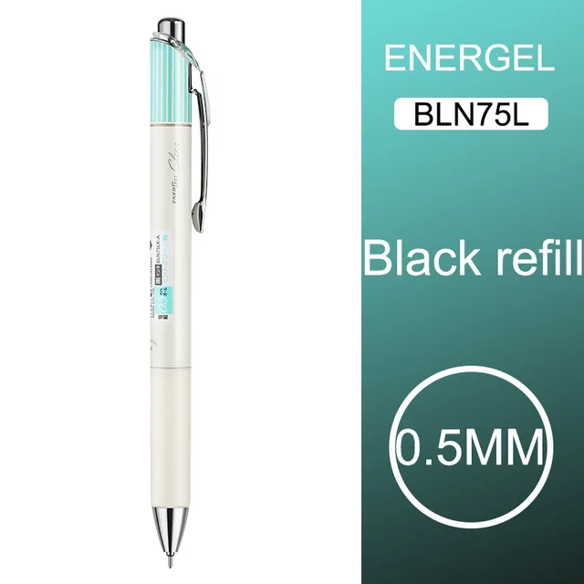 black refill 1 шт гелевая ручка быстросохнущая BLN75L Kawaii полосатая ручка Студенческая ручка для записи экзамена специализированные Канцтовары 0,5 мм - Color: black refill