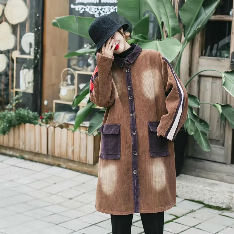 Женский вельветовый Тренч Max LuLu модный длинный в Корейском стиле панк винтажная