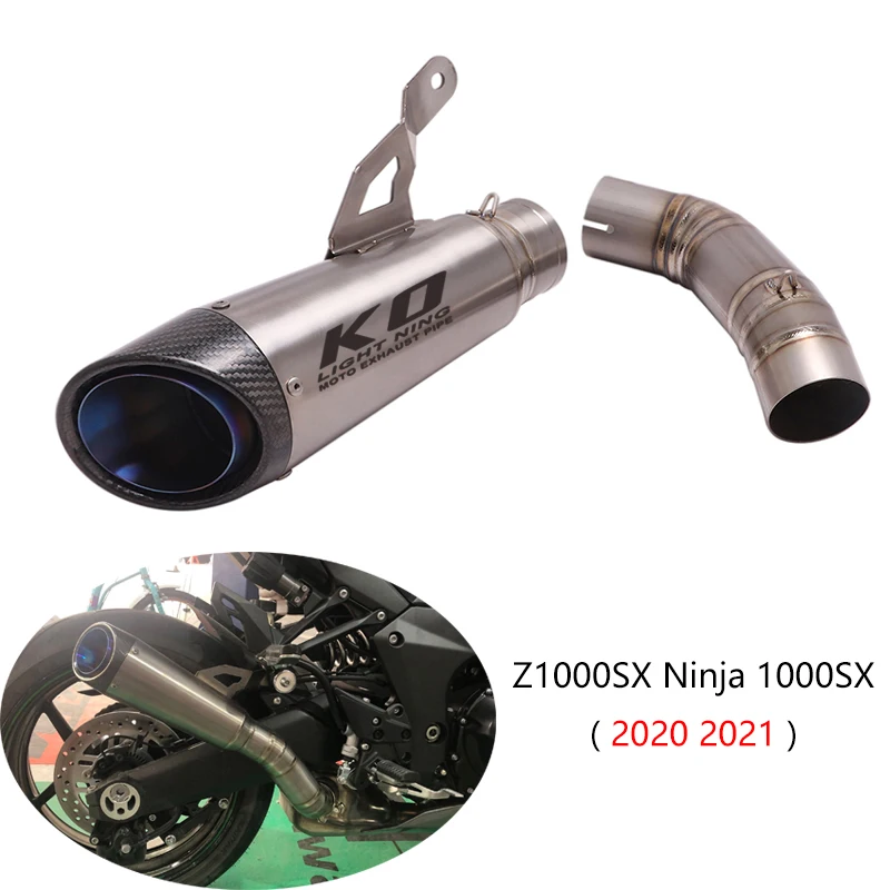 

For 2020 2021 Z1000SX Ninja 1000SX Slip-on Exhaust Set Motorcycle Titanium Mid Tube Slip On 51mm Muffler Escape Reserve Catalyst