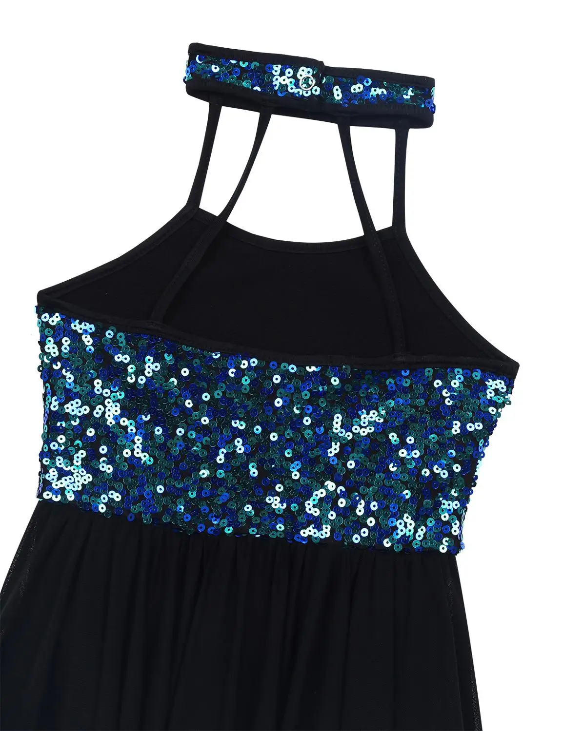 Детское гимнастическое трико для девочек платье-пачка с воротником-чокер