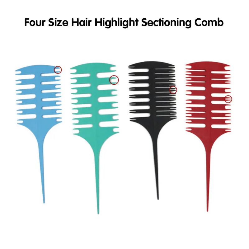 

4PCS Professional Weave Highlighting Hair Comb ABS Weaving Highlighting Foiling Hair Comb for Dyeing Tail Combs Dye Styling Tool