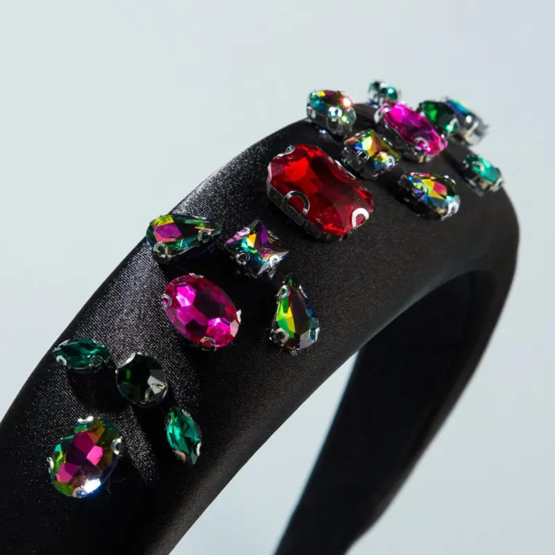 Женский обруч для волос Стразы однотонный со стразами и драгоценными камнями