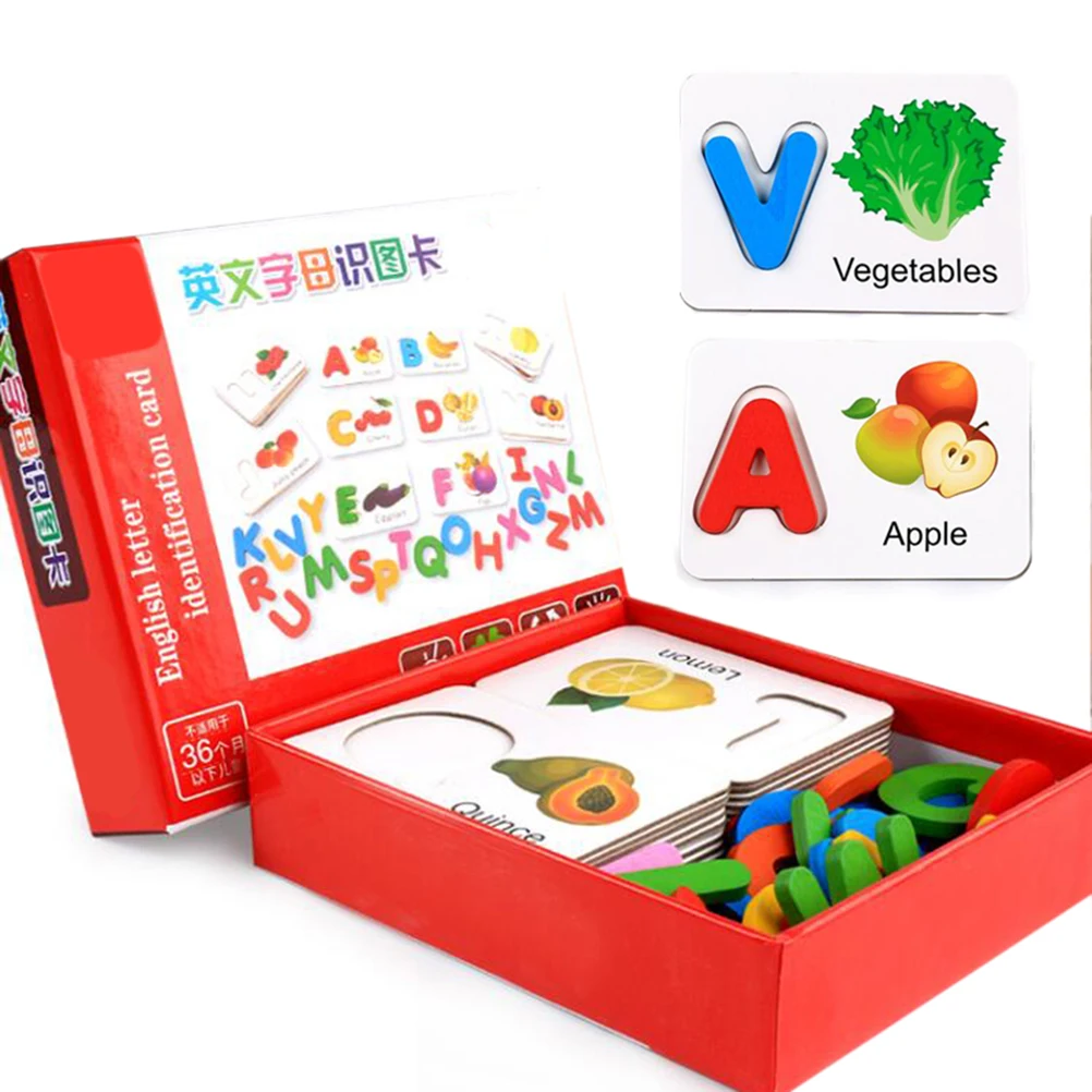 Детская деревянная развивающая карточка с английским алфавитом|Язык| |
