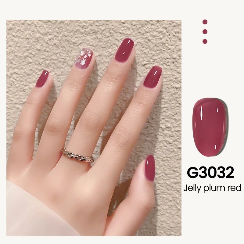 

MEGIOR 15 ML Translucent Gel Polish Jelly Colors Soak Off UV Led Gel Nail For Nail Art Salon and DIY Home Manicure