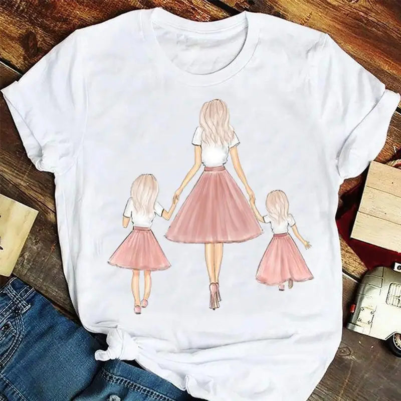 

Women Fashion 90s Daughter Short Sleeve Mother Mom Mama Cartoon Tshirts Clothes Graphic T Top Lady Print Female Tee T-Shirt