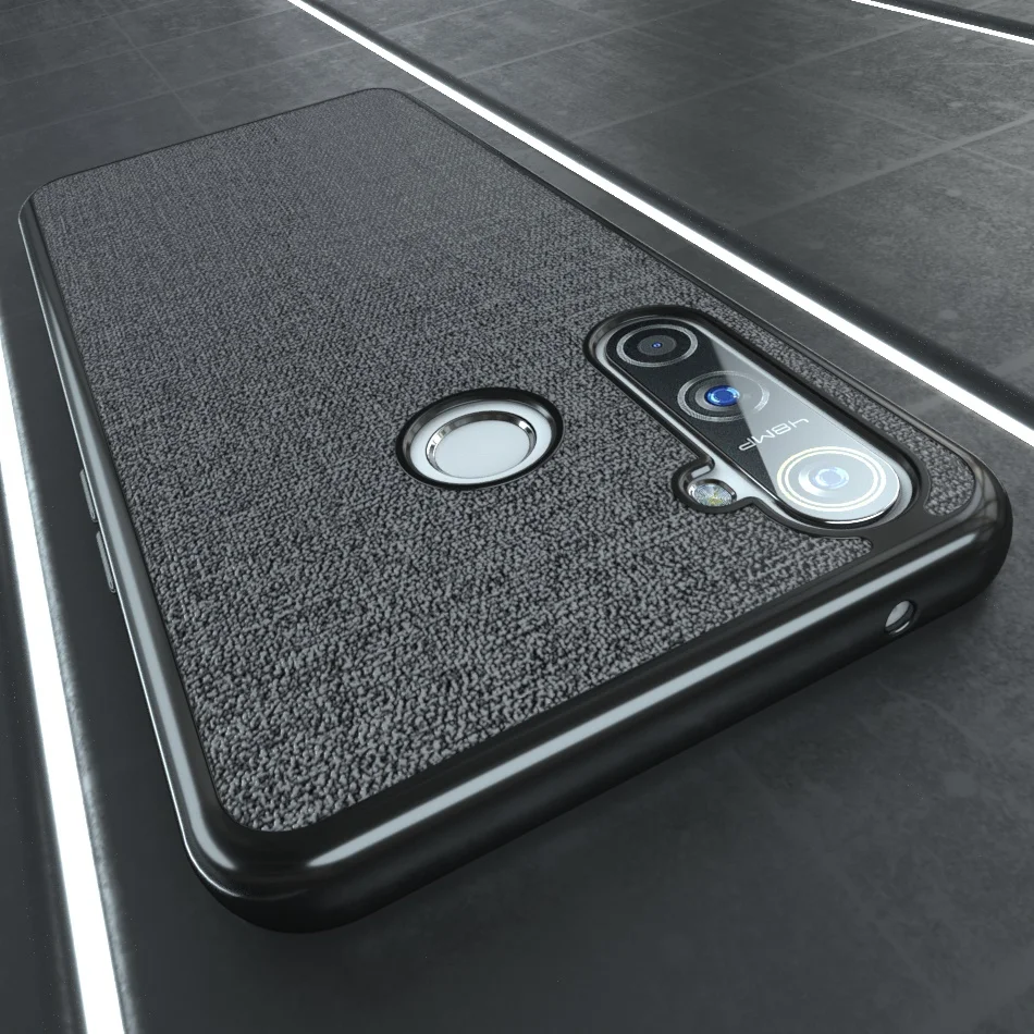 Тканевый текстурный чехол для Realme 5 Pro мягкий силиконовый Ультратонкий Чехол Funda |