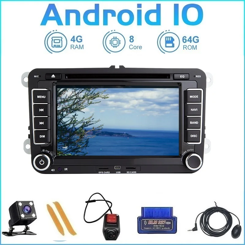 Автомагнитола ZLTOOPAI на Android 10 2 Din для VW/Volkswagen/Golf/Polo/Tiguan/Passat/b7/b6/SEAT/leon/Skoda/Octavia