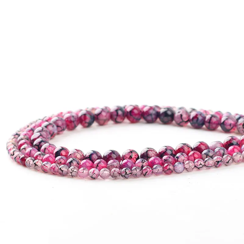 Бусины из натурального камня гладкая мечта морозный кристалл розово-красный