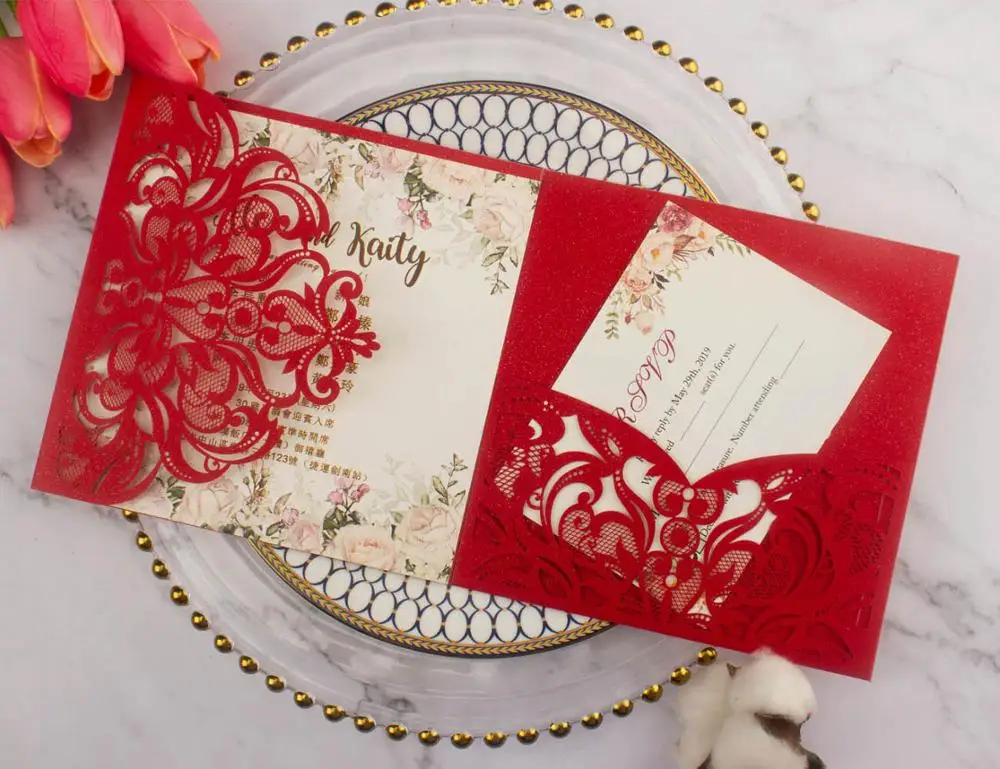 Бесплатная Прямая поставка 50X слоновая кость/белый цветочный лазер вырез