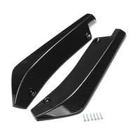 2pcs glossy carbon fiber car bumper fin canard splitter diffuser spoiler lip anti scratch universal protector angle
