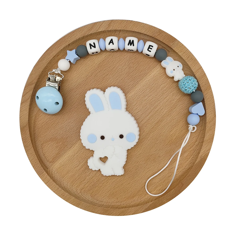 Силиконовая цепочка для соски пустышки с именем|Детские прорезыватели| |