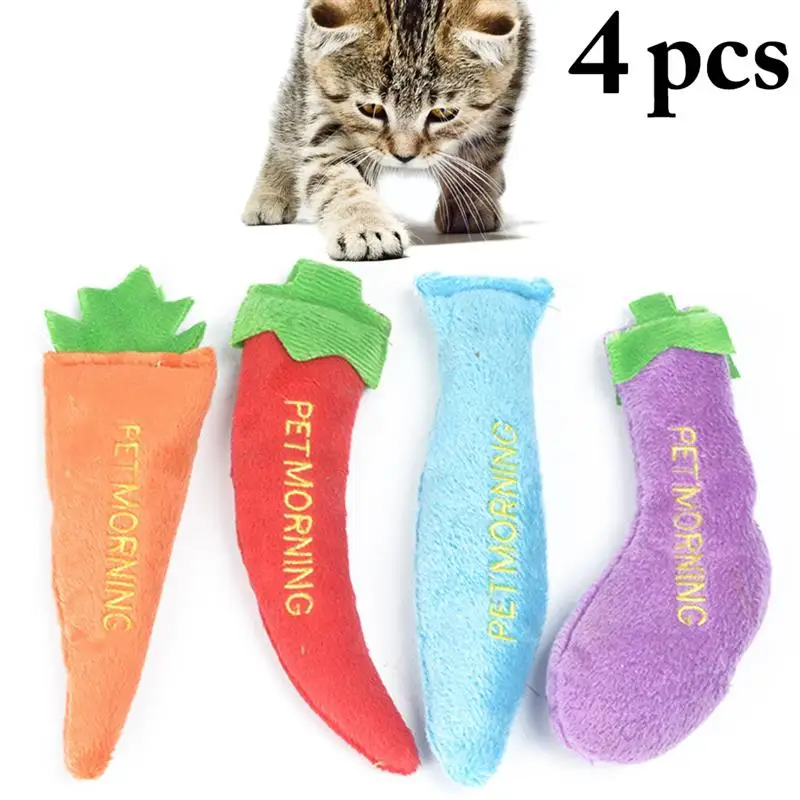 

4 шт., плюшевые игрушки для кошек