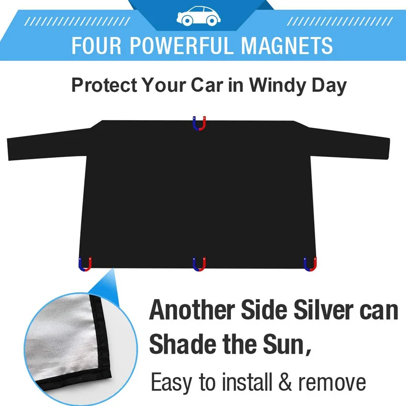 

Car Rear Windshield Snow Cover Windscreen Protector Shield Guard with 4 Magnets TD326