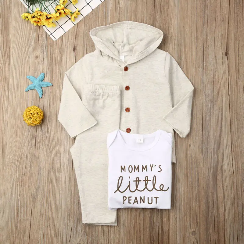 Imcute/комплект детской одежды из 3 предметов, хлопковый костюм для маленьких девочек, боди с принтом слона+ брюки+ верхняя одежда