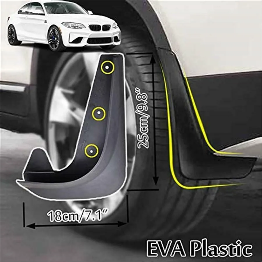 

4Pcs Mud Flaps Splash Guards Accessories Black Car Fender Front Or Rear Protection RV