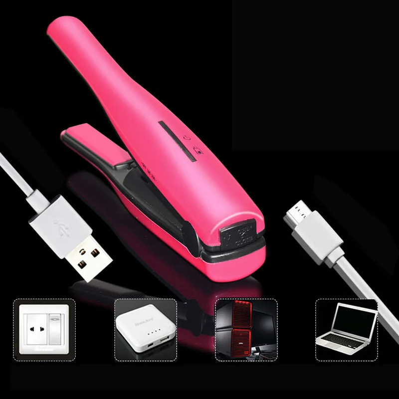 

Portable USB Recharging Professional Mini Hair Straightener Cordless Hair Flat Iron Hairs Tool
