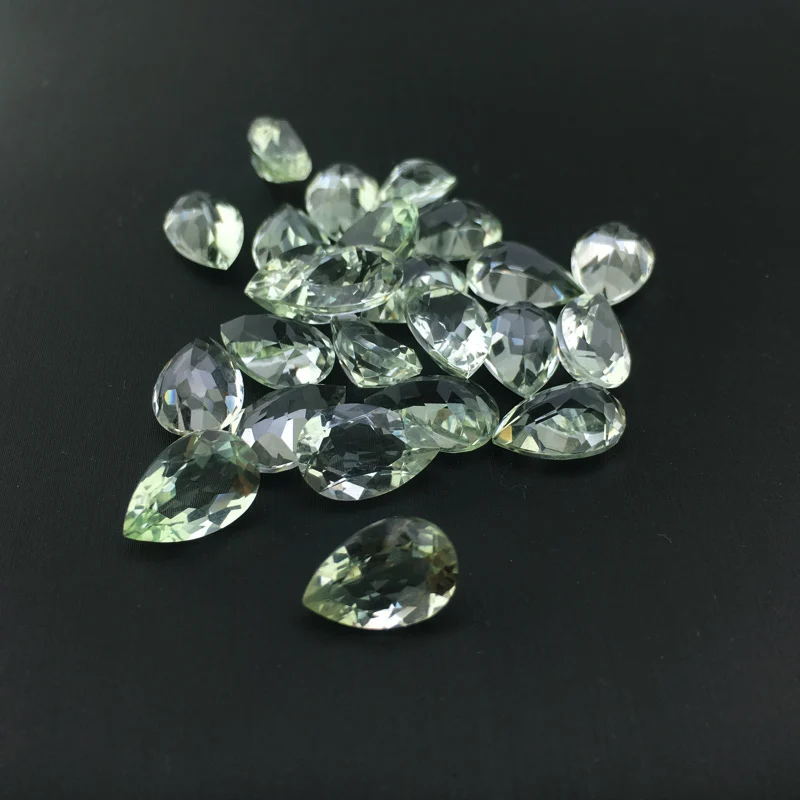 FFGems натуральный зеленый аметист свободный драгоценный Камень Груша огранка 8*12