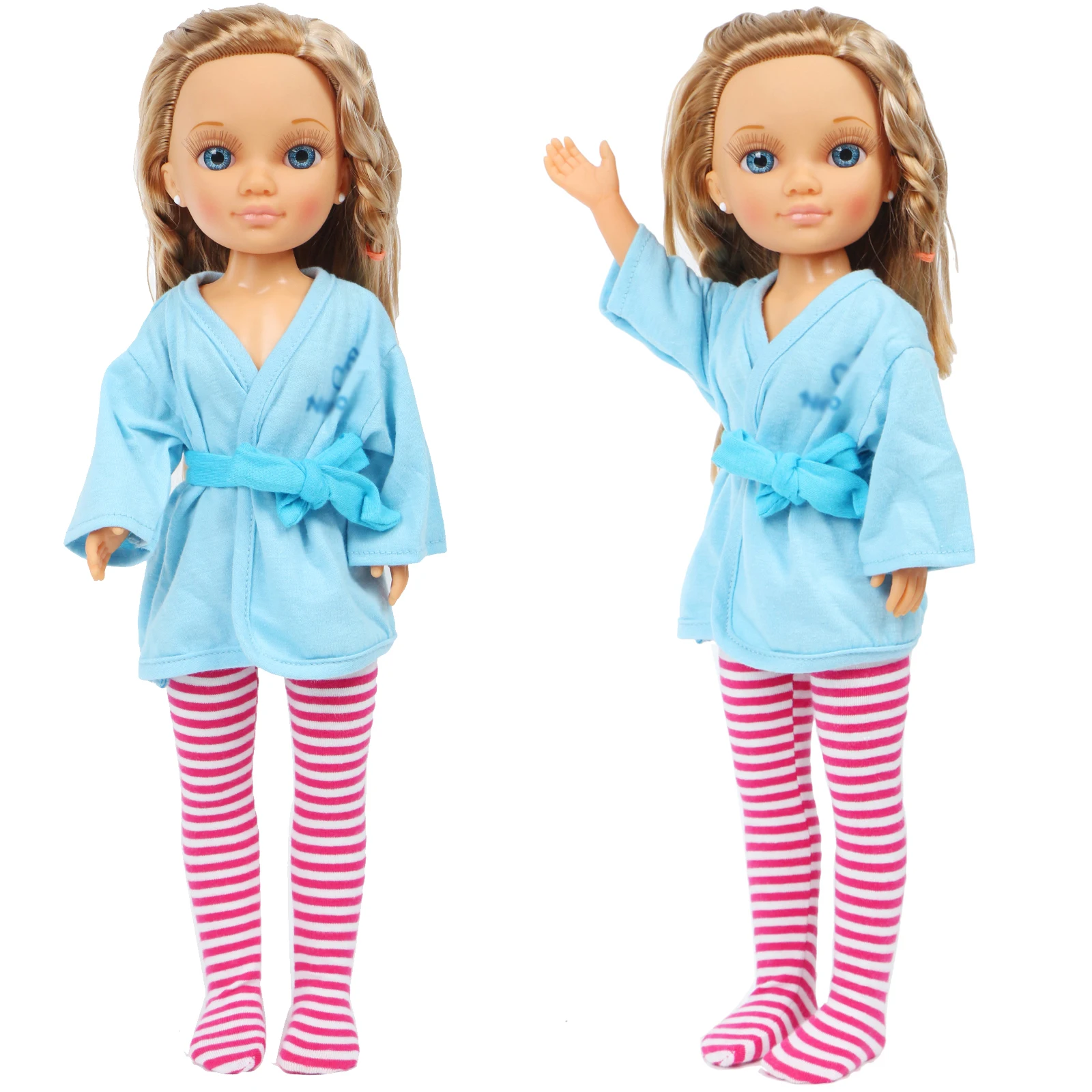 Аксессуары для кукол 1 комплект повседневной одежды синий Халат + полосатый