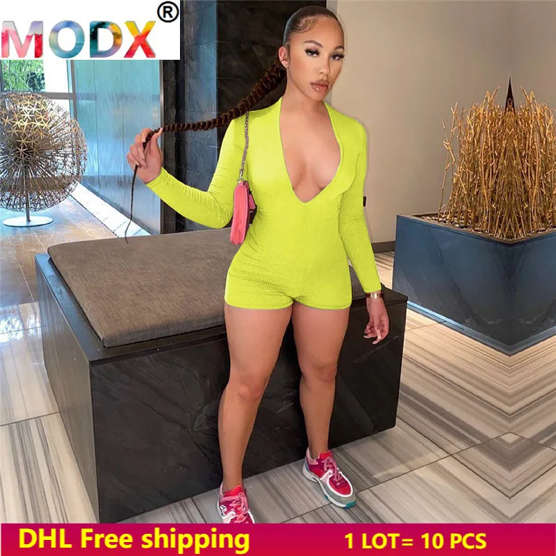 

XS Rib Women Sexy Jumpsuits Solid Color Rompers Sexy V Neck Bodysuits Slim Onesie Pajama One Piece Shorts Party Outfits 5503