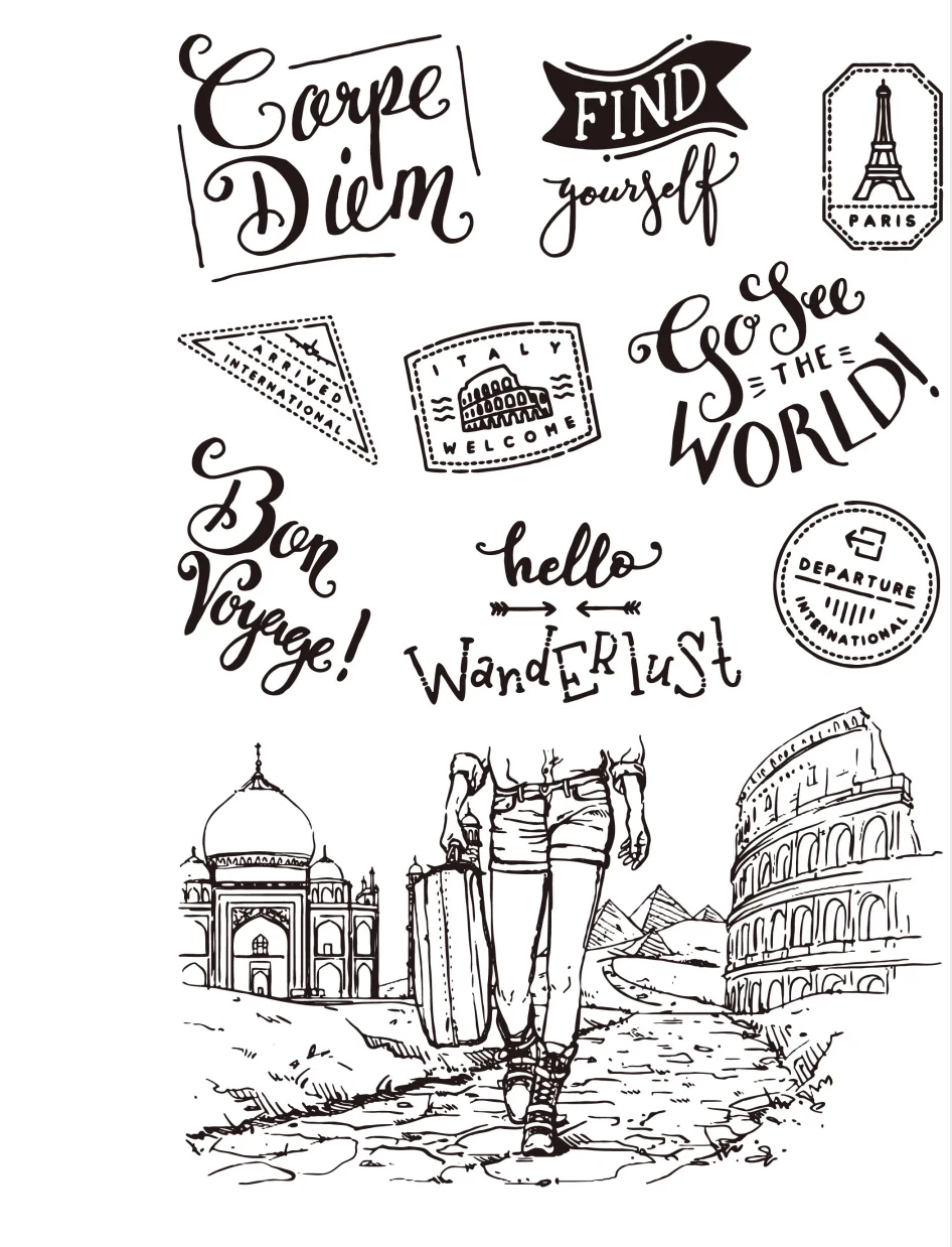 Прозрачный силиконовый штамп с ножками/печать для скрапбукинга своими