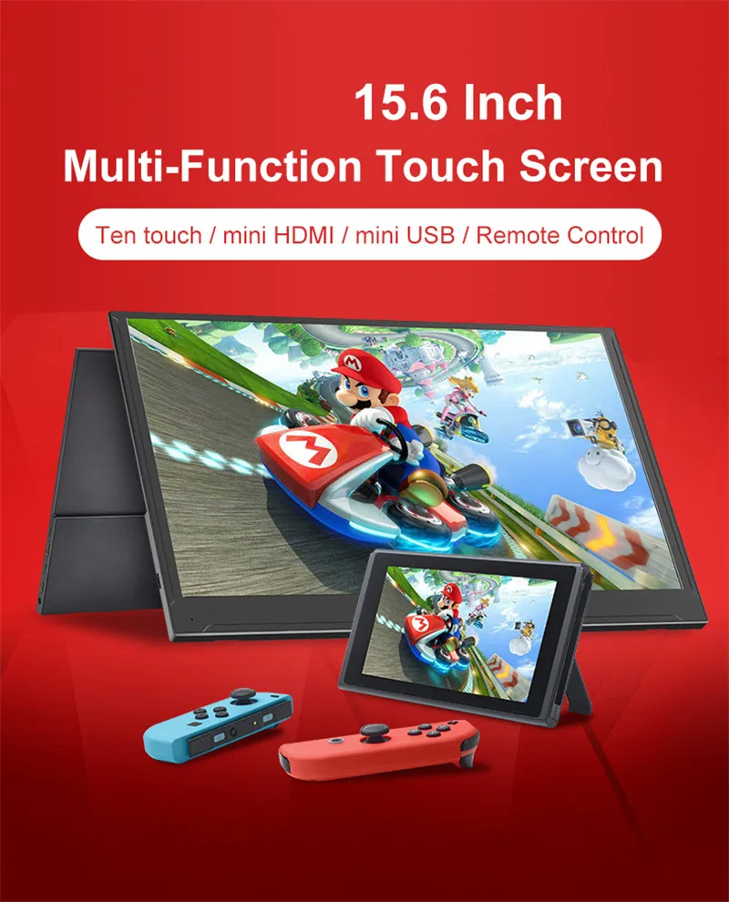 G-STORY 15,6 дюймов ультратонкий сенсорный экран FHD 1080P VA панель портативный монитор Встроенные динамики для ноутбука, Xbox, переключателя и Ps4