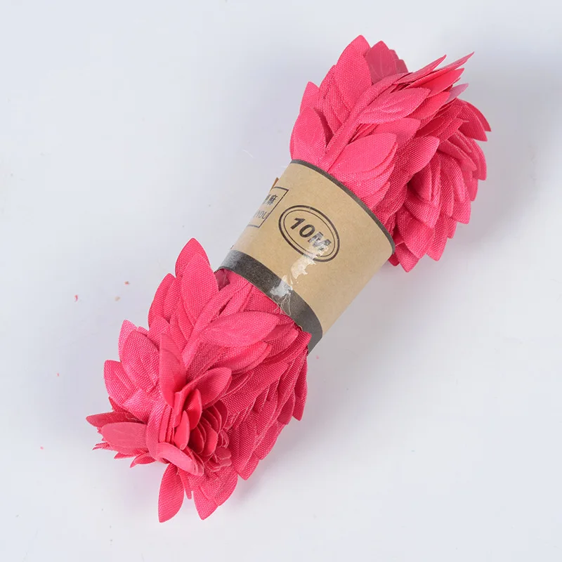 1 Rose Red 10 метров цветная веревочная лента wide1.5cm ткань красочные листья из ротанга цветок DIY украшения дома гирлянда принадлежности для рукоделия - Цвет: 1 Rose Red