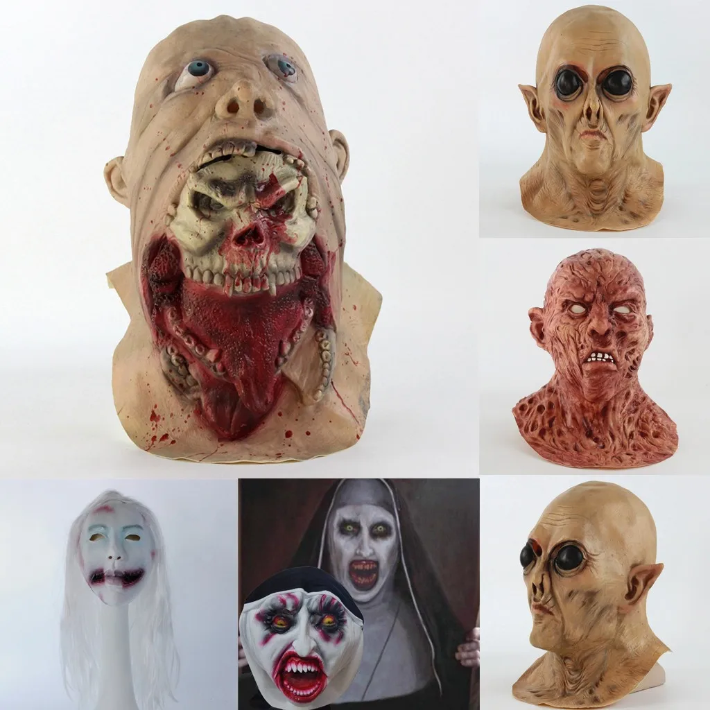 Маски для Хэллоуина забавные страшные дьявол реквизит в виде зомби наряд