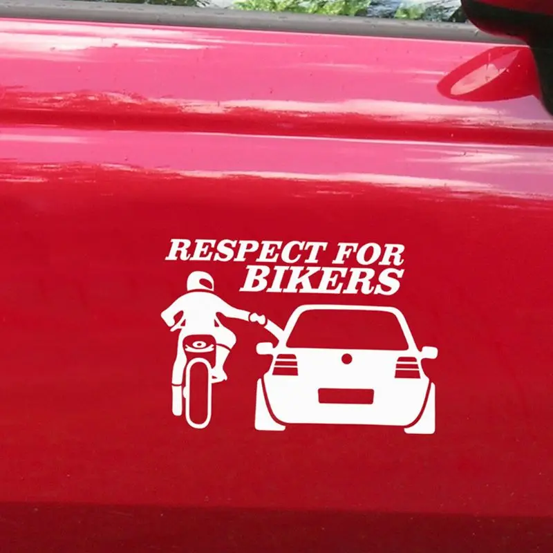 

13x20cm 3D Respect for Cyclists Waterproof Reflective Motorcycle Car Auto Accessoires Sticker Decal Funny Vinyl On Car styling