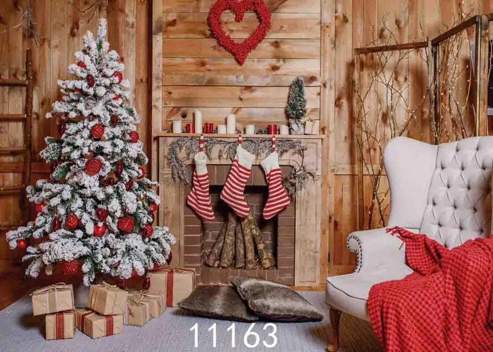 

SHENGYONGBAO Vinyl Custom Photography Backdrops Prop Christmas day Christmas Tree Theme Photo Studio Background ST-19