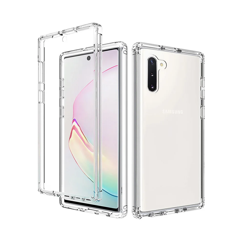 Защитный чехол на 360 градусов для Samsung Galaxy S10 S9 S8 S Note 8 9 10 Lite Plus Прозрачный передний